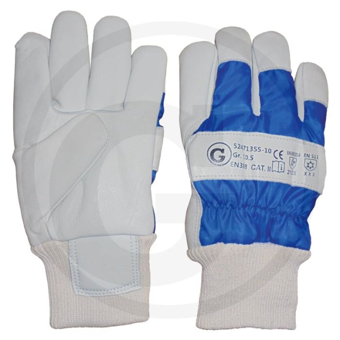 Winterhandschoen - runderleer, waterafstotend nylon, fleece gevoerd
