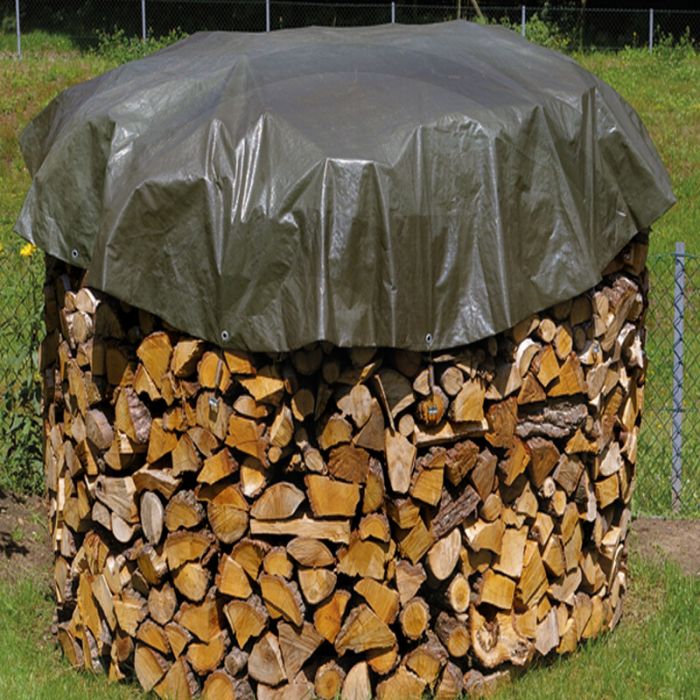 Bâche en bois 15 oeillets de suspension - Ø de la bâche (m) : 5