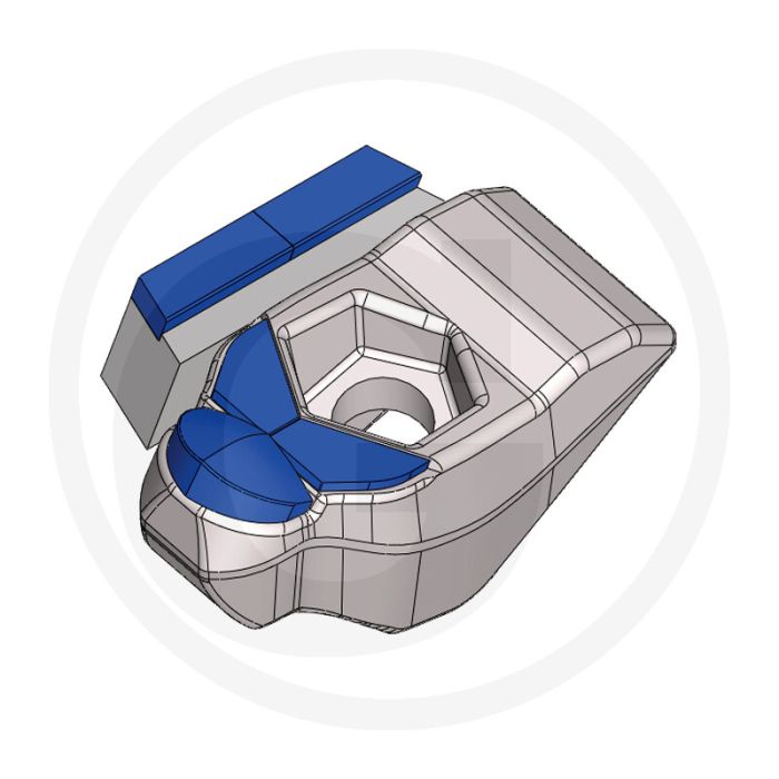 Endurance carbide slijtdeel beitel 1+2+2 tips, upms06 - 6mm
