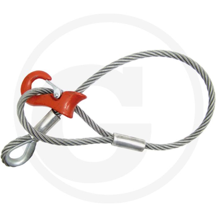 Élingues en fil d'acier Ø 12 mm, longueur 2 m, charge de rupture 7,7 t