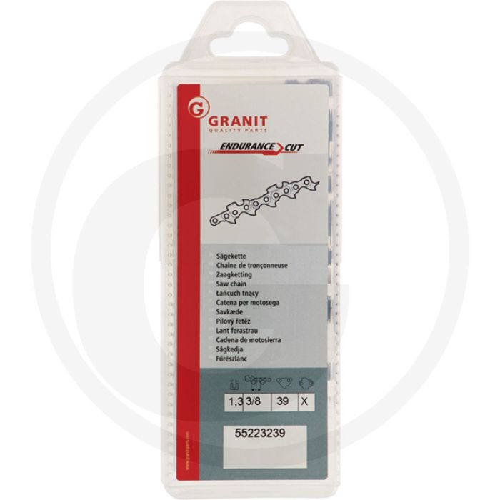 Endurance cut zaagketting ronde zaagtand - 3/8' lopro steek, 1,3mm dikte, 39 aandrijfschakels
