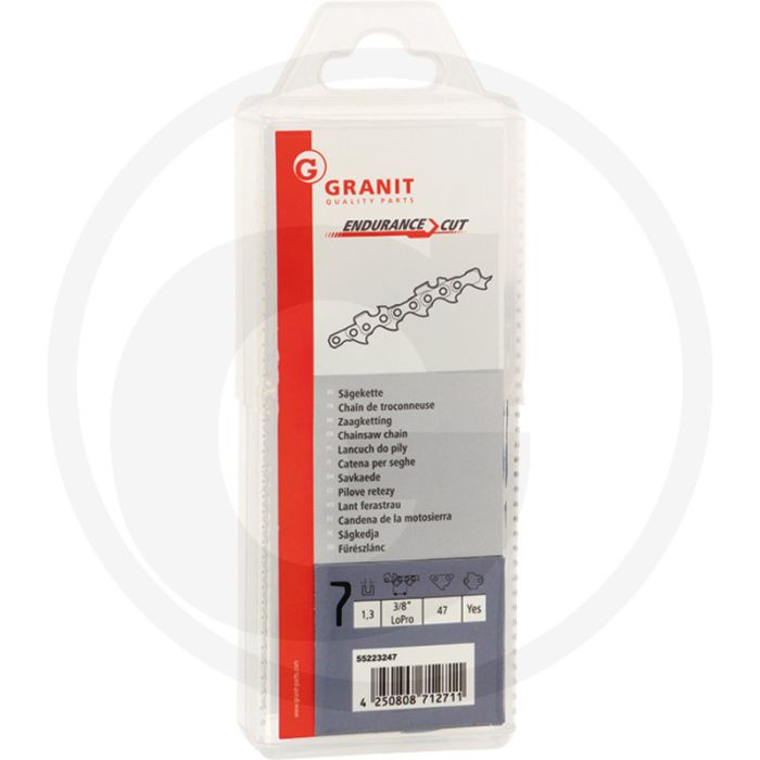 Endurance cut zaagketting ronde zaagtand - 3/8' lopro steek, 1,3mm dikte, 47 aandrijfschakels