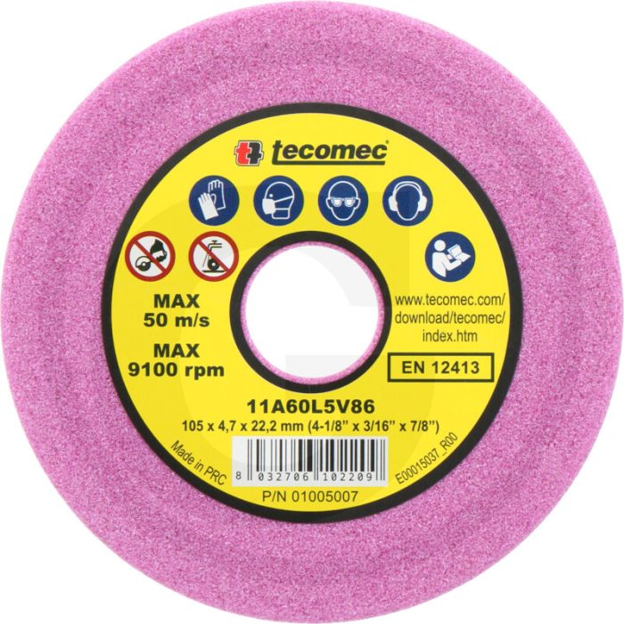 Disque abrasif Tecomec pour affûteuse de chaîne - compatible avec un pas de 3/8"