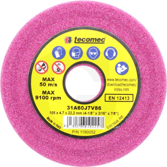 Disque d'affûtage Tecomec pour affûteuse de chaînes - compatible avec un pas de 3/8", .404"