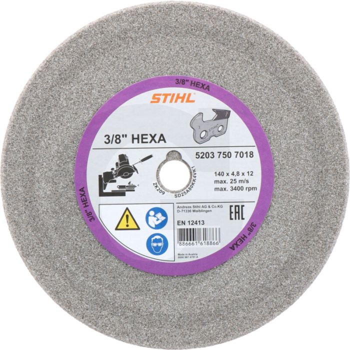Disque d'affûtage Stihl pour affûteuses de chaînes Hos et Usg - compatible avec l'embout : 3/8" hexagonal