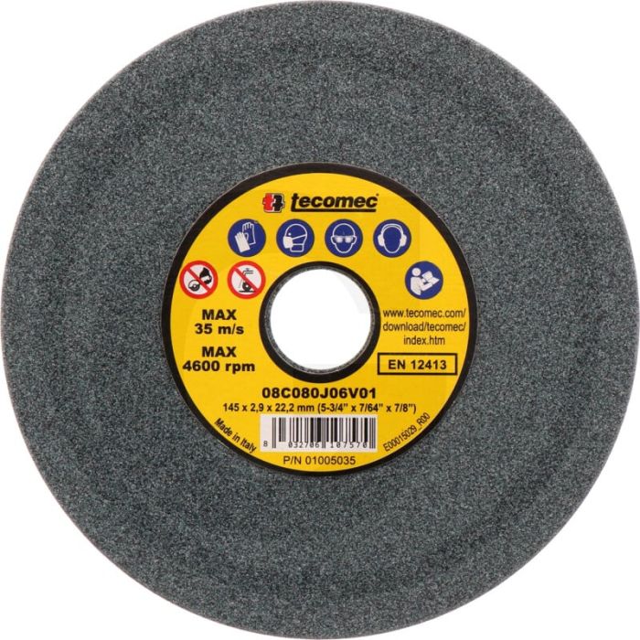 Disque abrasif Tecomec pour affûteuse de chaînes - compatible avec les pas de chaîne : 1/4", 3/8" Lopro, .325" carbure