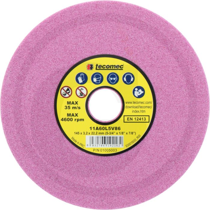 Disque abrasif Tecomec pour affûteuse de chaînes - compatible avec les pas suivants : 1/4", 3/8" Lopro, .325" Profi