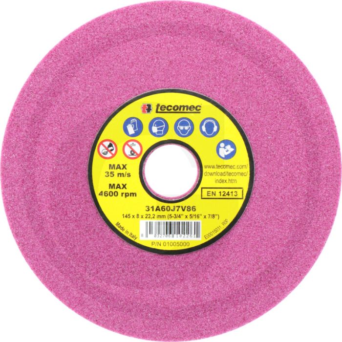 Disque d'affûtage Tecomec pour affûteuse de chaînes - compatible avec différents modèles - rose
