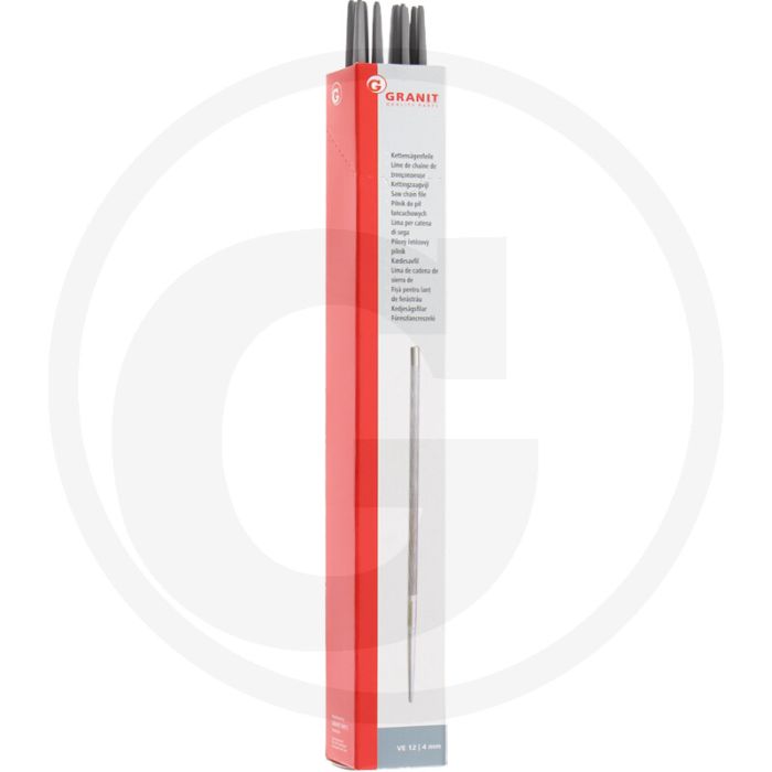 Lime pour tronçonneuse, lime ronde, lot de 12 / limes Ø 4,0 mm - compatibles avec les barres de 1/4" et 3/8" - 12 pièces