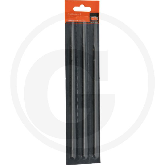 Lime pour tronçonneuse Bahco en emballage de vente au détail, lot de 3 - compatible avec les chaînes de 1/4" et 3/8" - Ø 4,0 mm