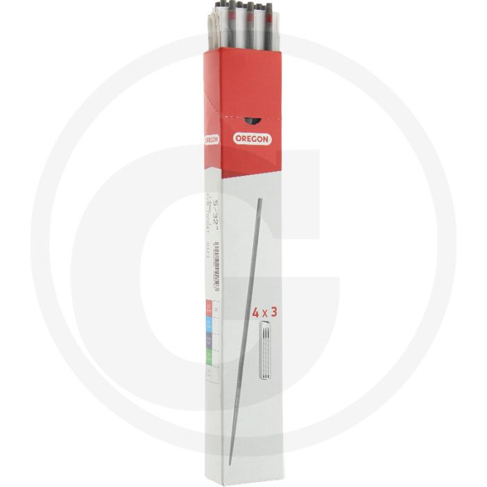 Oregon oregon kettensägenfeile 4x 3er-shopverpackung - rundfeile 4,0 mm 200 mm 1/4" + 3/8" lopro 12 stück