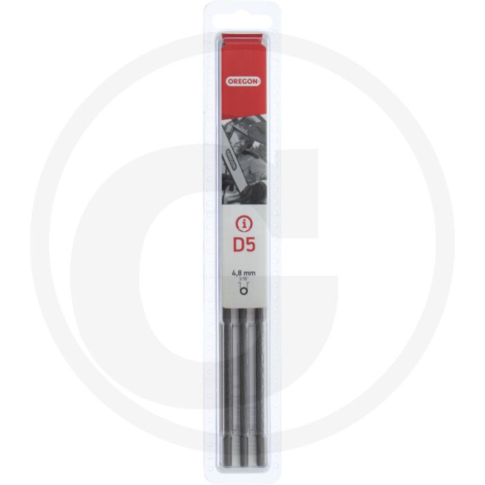 Oregon oregon kettensägenfeile (d5) in 3er-shopverpackung - rundfeile 4,8mm
