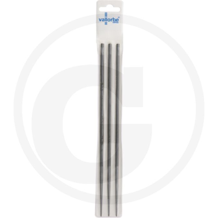 Vallorbe kettingzaagvijl in shopverpakking vpe 3 - Ø 4,8mm, lengte 200mm, ronde vijlen, .325"