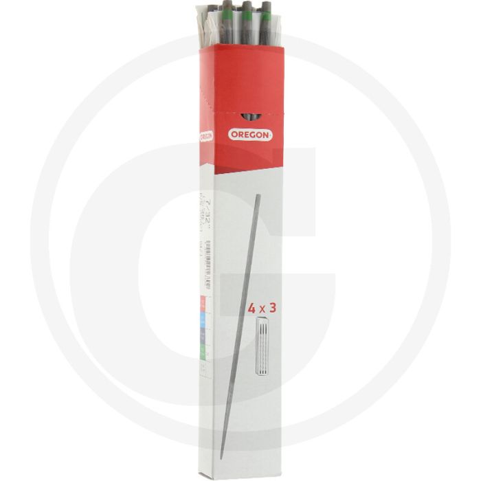 Oregon oregon kettensägenfeile 4x 3er-shopverpackung - rundfeile 5,5mm 200mm 3/8" + .404" profi 12 stück