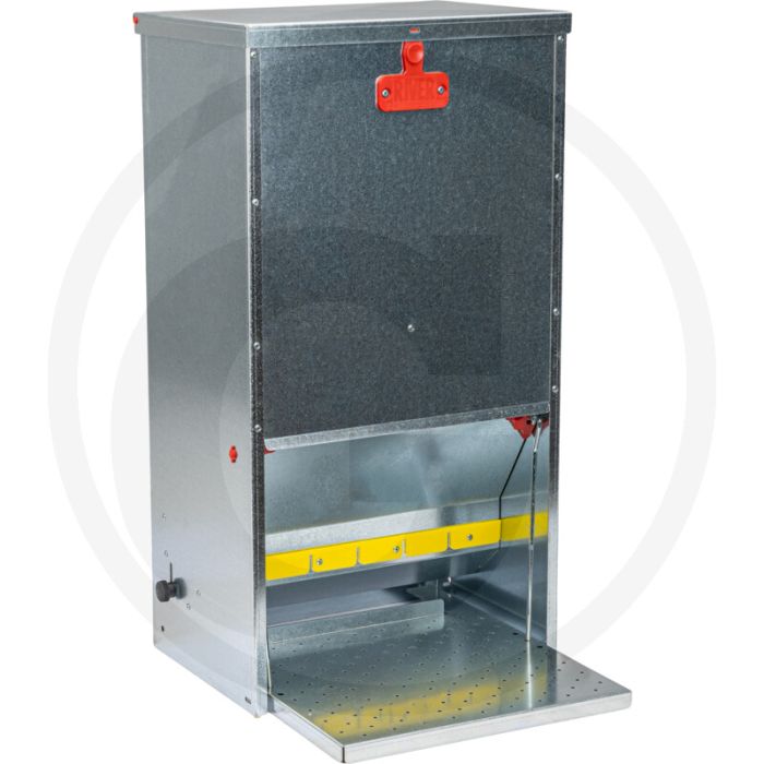 Horizont geflügelfutterautomat with step valve, 28 litres - distributeur de nourriture innovant avec valve réglable