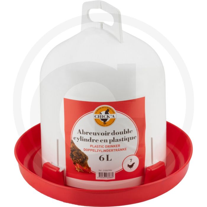 Horizont doppelzylinder-kunststofftränke 6 liter für 7 hühner