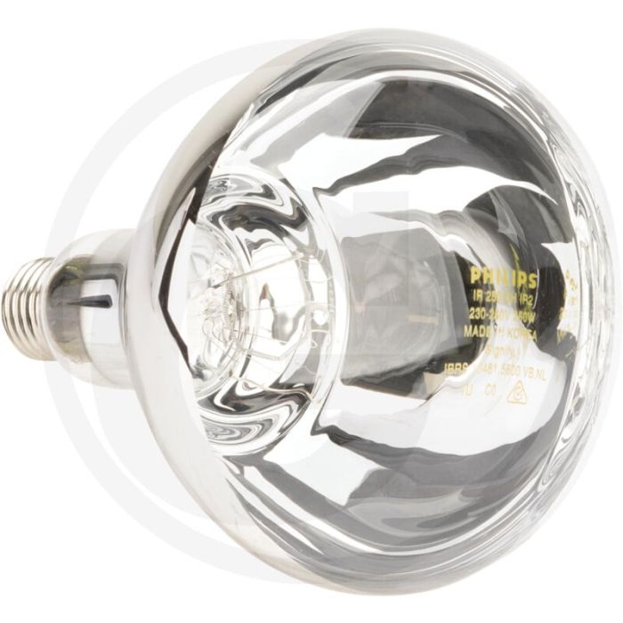 Horizont infrarotlampe 250 w klar - hartglas für robuste bauweise