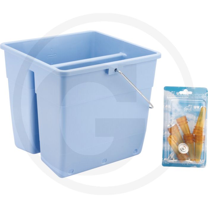 Horizont lämmertränkeeimer 11 liter, blau - 2 tanks, 3 sauger pro tank Horizont lämmertränkeeimer 11 liter, blau - 2 tanks, 3 sauger pro tank