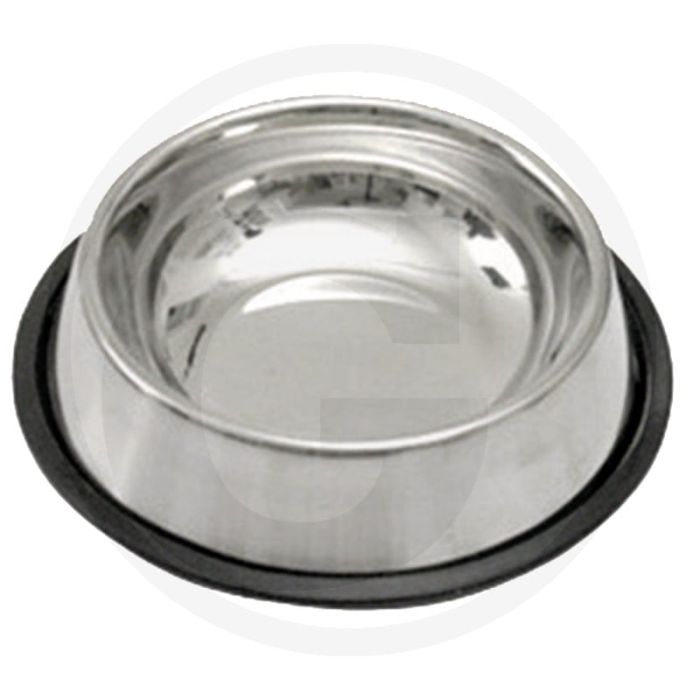Hondenvoerbak 1800 ml - rvs voerbak met brede rubberen rand