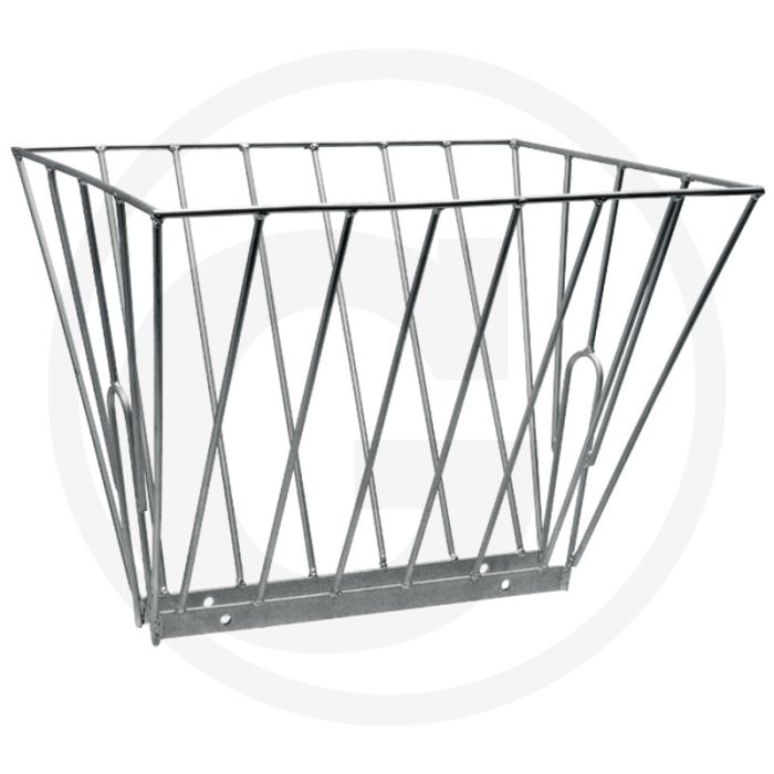 Porte-foin double double - galvanisé, à coller sur les parois des boxes jusqu'à 43 mm de large