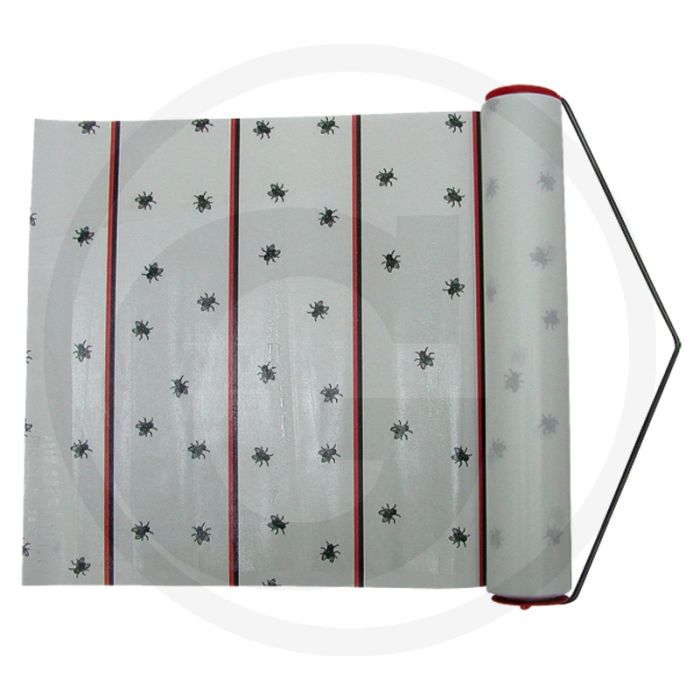 Vliegenrol voor in de stal 10 m x 0,25 m met houder
