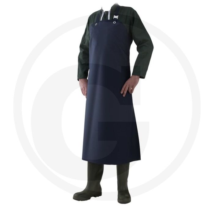 Horizont melk- en wasschort blauw - zeildoek, hittebestendig, lang model
