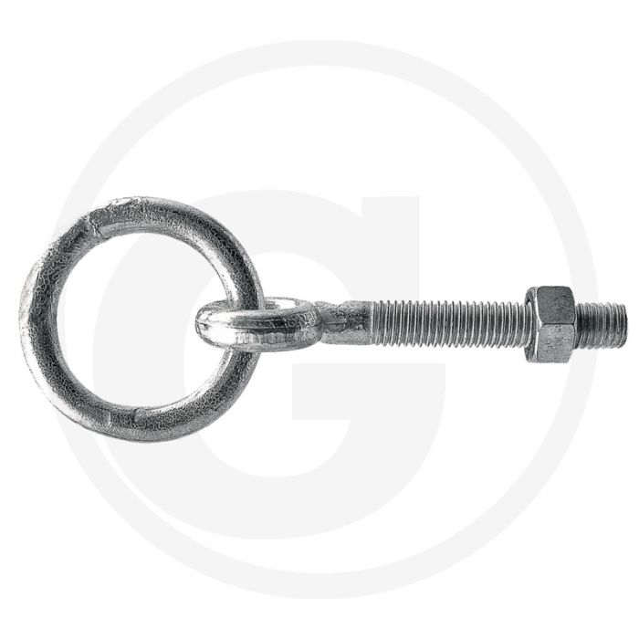 Trogring met bout en moer m10, gegalvaniseerd verzinkt, ring 9,5 x 42 mm, 100 stuks.