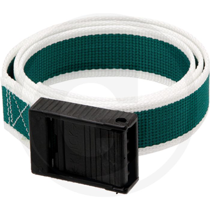 Sangle de marquage sans cuir, pour vaches, avec fermeture à bouton-pression (plastique) - vert/blanc, 1200mm x 40mm