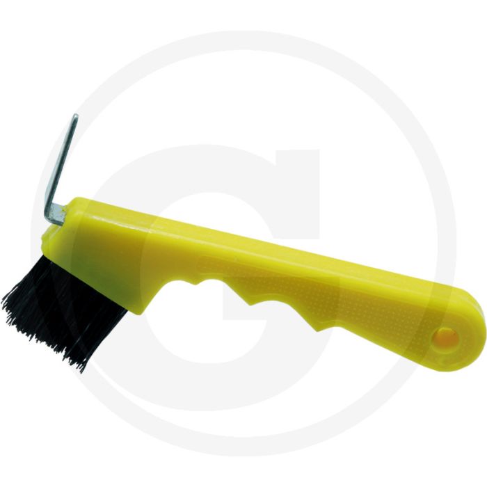 Grattoir à sabots avec brosse - modèle : jaune