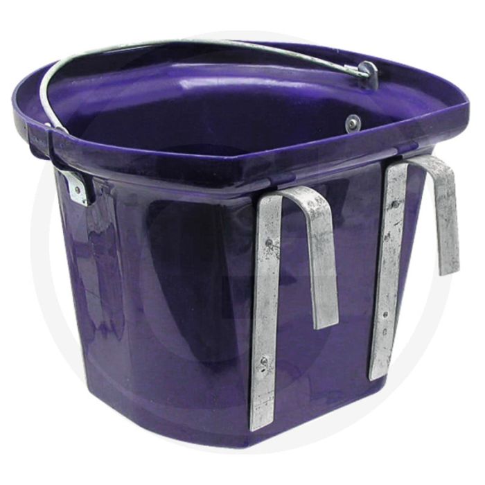 Voeremmer met hengsel en 2 metalen houders - blauw Voeremmer met hengsel en 2 metalen houders - blauw