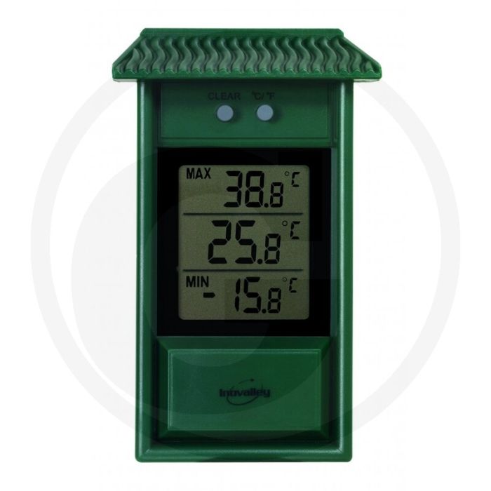 Horizont thermometer groen - binnen- of buitenthermometer met digitale temperatuurweergave