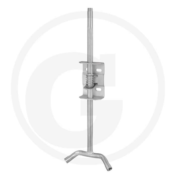 Hoogteverstelling 1/2" - roestvrij staal, 620 mm buis, dubbele uitlaat 30°