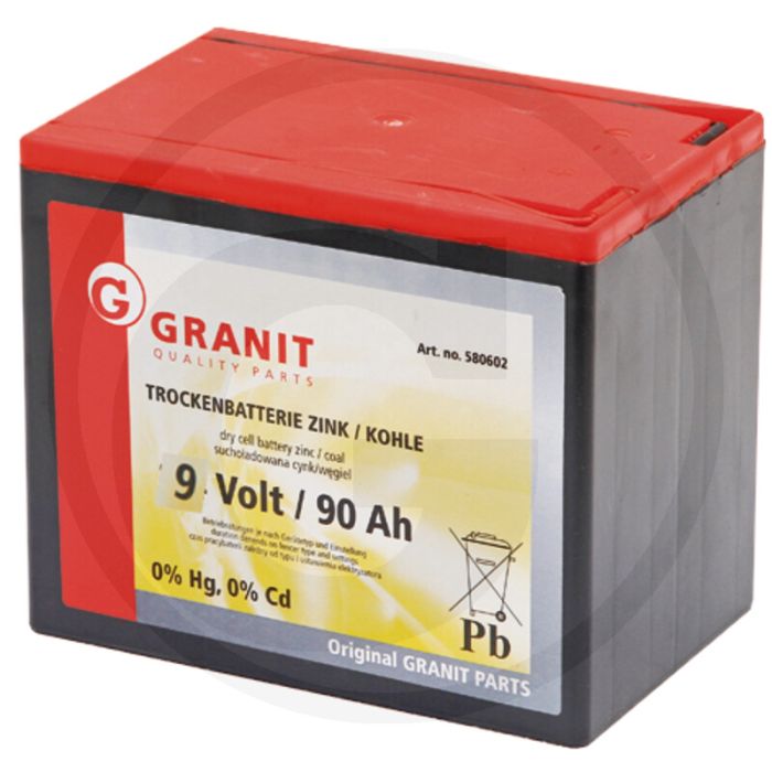 Droge batterij 9v 90ah 185x125x160 mm