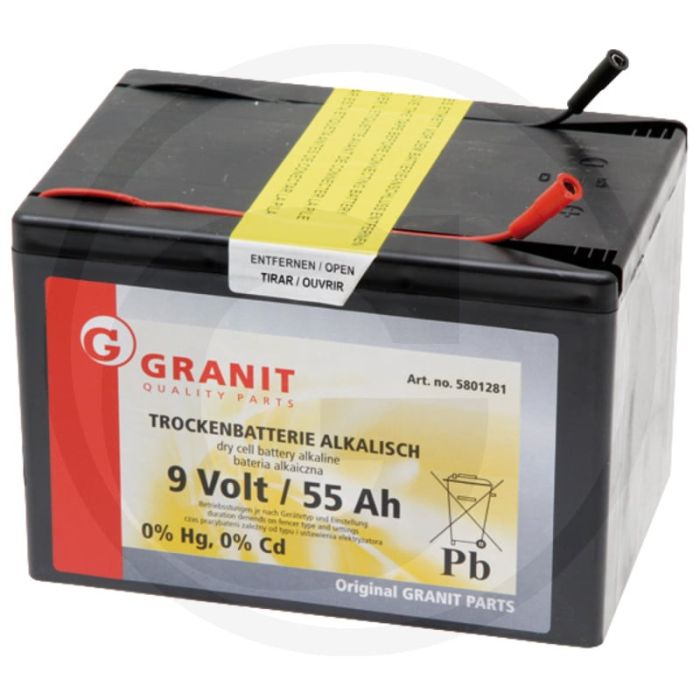 Alkaline batterij 9v/55 ah kleine behuizing - 165 x 112 x 113 mm