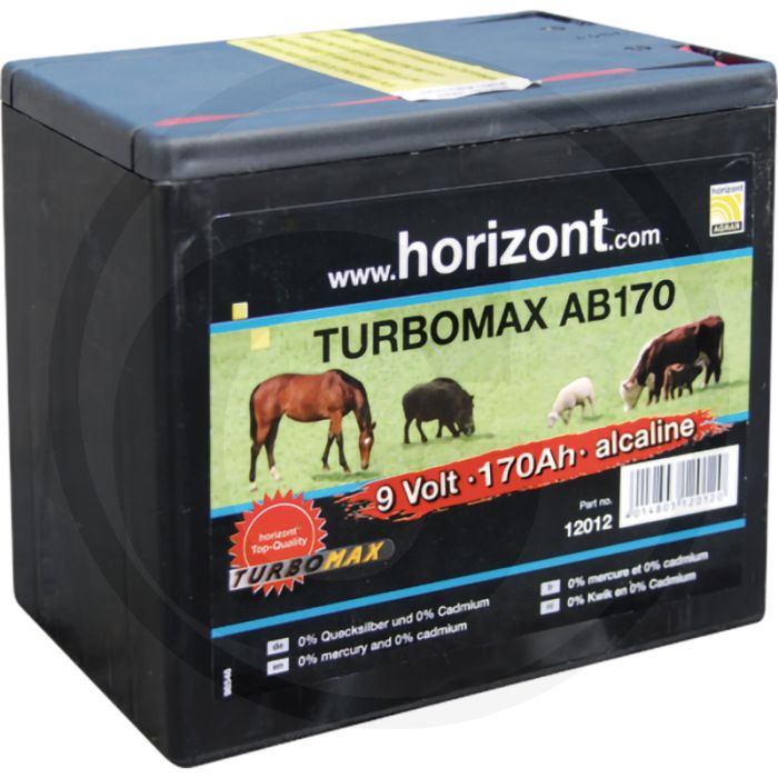 Horizont droge batterij turbomax ab 170 - alkalisch, 9v, 170ah, grote behuizing