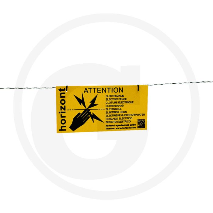 Horizont waarschuwingsbord voor schrikdraad, vpe 4 - aan beide zijden bedrukt, 200 x 100 mm