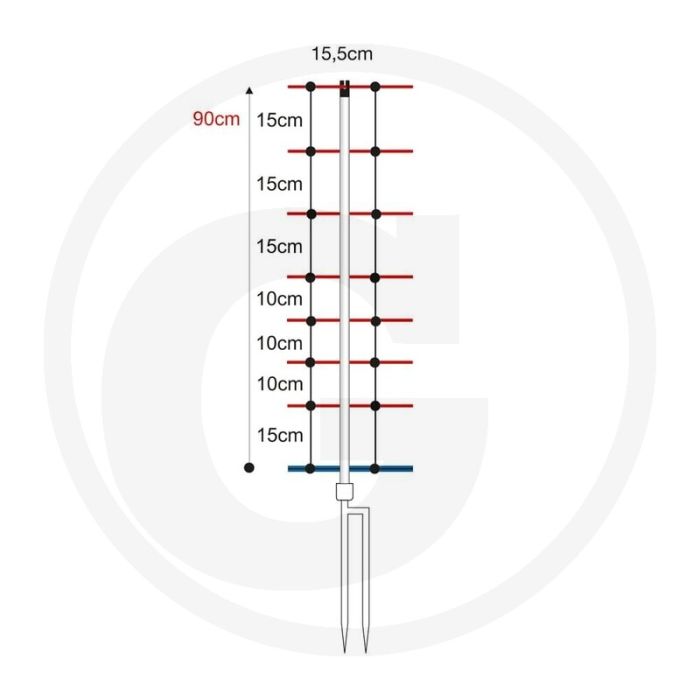 Horizont schapennet horinetz high energy met dubbele punt en aardgeleider - 90 cm x 50 m