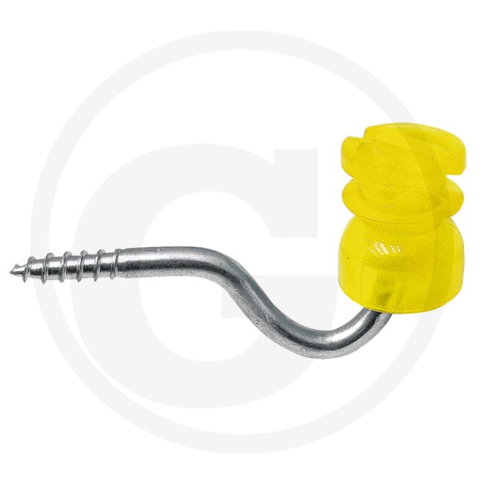 Schroef-isolatoren geel transparant, polycarbonaat, verzinkte ijzeren steun, 6 mm, uv-bestendig
