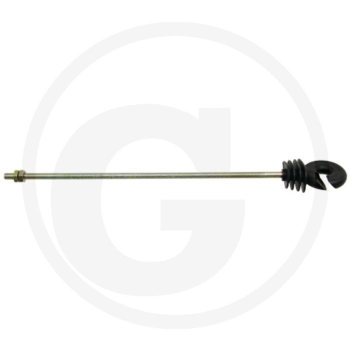 Ringisolator met schroefdraad m6, steun verzinkt met moer circa 200 mm lang - weerbestendig
