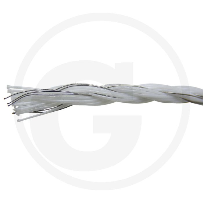Kunststof schrikdraad 500m rol, wit, 3,87 ohm/m, 6 draden, 90kg breukbelasting