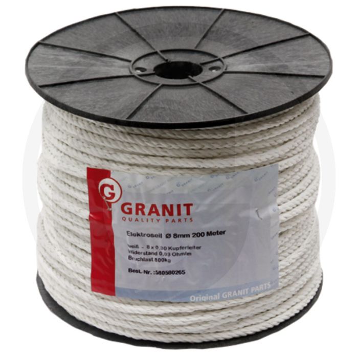 Fil de clôture 200m x 8mm - 0.03 ohm/m - 800kg charge de rupture