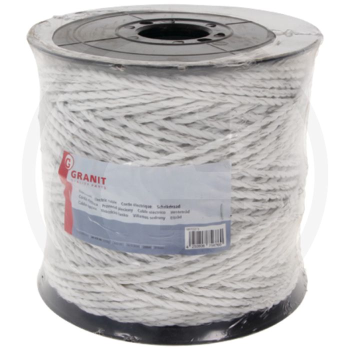 Fil de clôture 200m x 6mm, fil pp blanc, 2 ohm/m, charge de rupture 350kg