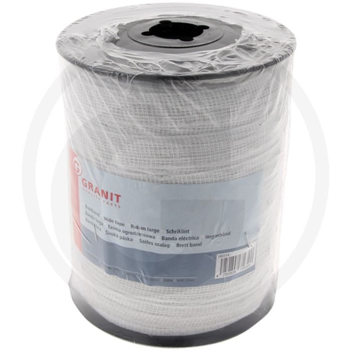 Schriklint 200m / 20mm wit 10,8 ohm/m 4 draden 70kg breukbelasting
