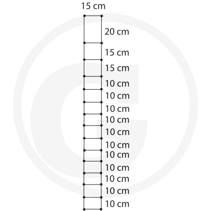 Gaas 160/15/15 - hoogte 1600mm, 15 horizontale draden