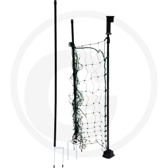 Afrasteringsnet jumbo donkergroen met zwarte jumbo-stokken 120x112 cm
