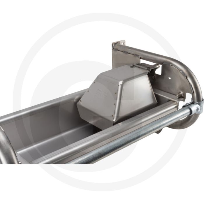 Vlakke zwenktrog 1,0 meter met rvs muurbeugels - drinkbak van rvs, vlotterklep masterflow, waterbesparend, 35l - melkkoeien
