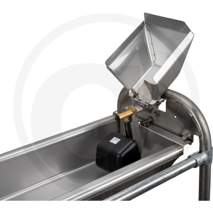 Vlakke zwenktrog 1,5 meter rvs vloerconsoles 87 cm - diervriendelijke constructie met waterbesparende technologie Vlakke zwenktrog 1,5 meter rvs vloerconsoles 87 cm - diervriendelijke constructie met waterbesparende technologie