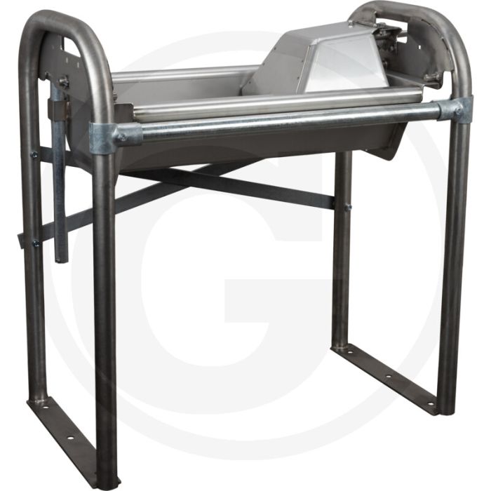 Vlakke zwenktrog 2,5 meter rvs vloerconsoles 87 cm - diervriendelijke constructie