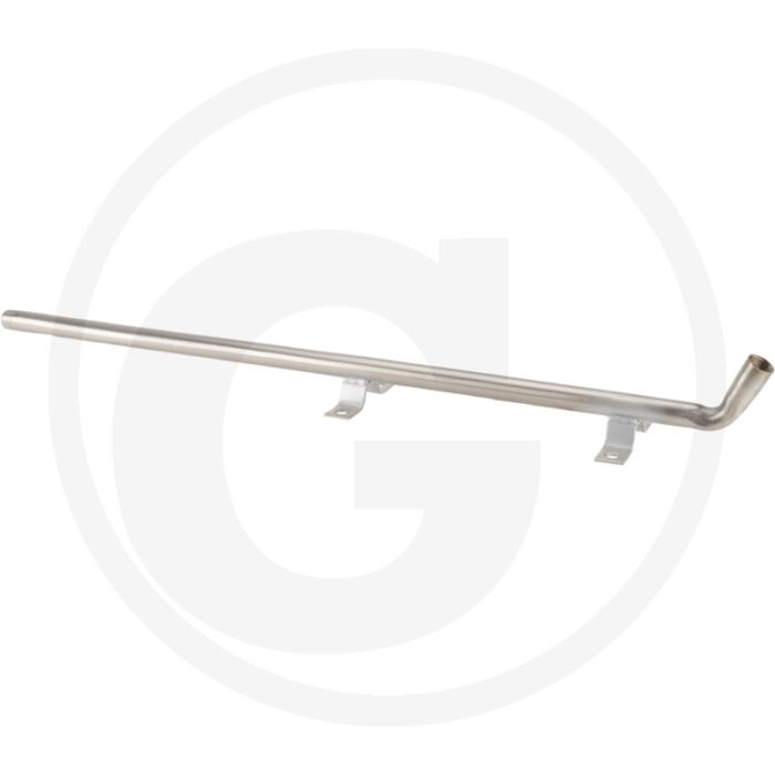 Tube de 750 mm, 1/2" filetage mâle en haut, filetage femelle en bas, courbé à 30°, avec un support Tube de 750 mm, 1/2" filetage mâle en haut, filetage femelle en bas, courbé à 30°, avec un support