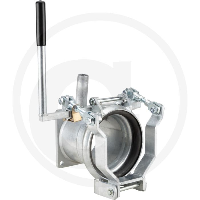 Snelkoppeling kort 6” met flens 6” met ontluchting - verzinkt, Ø 159 mm, 150 x 150 mm, lengte 170 mm, systeem perrot